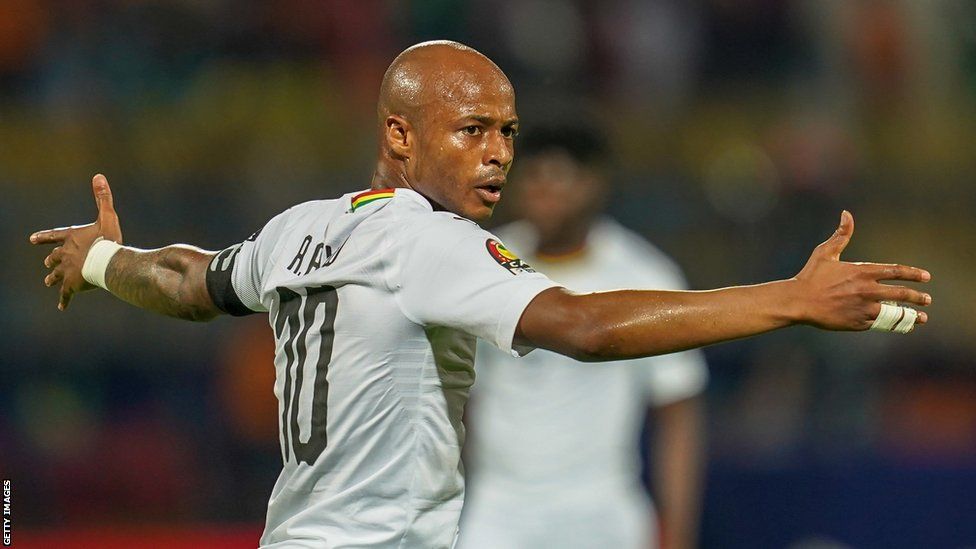 Swansea City's Andre Ayew in action for Ghana at the 2019 Africa Cup of Nations finals in Egypt