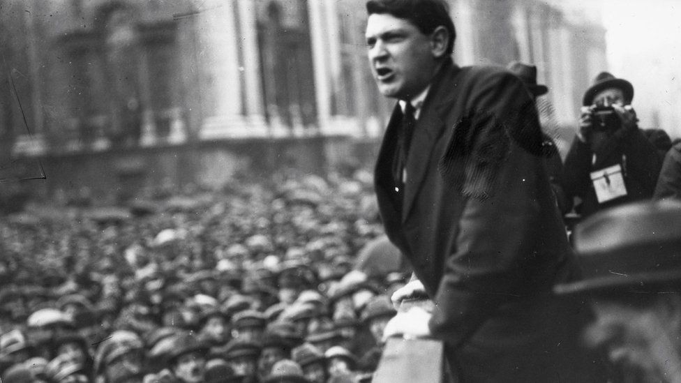 Michael Collins addressing an election rally