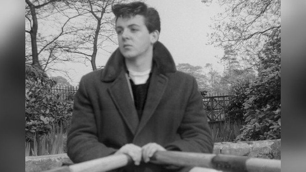 Paul McCartney on Sefton Park Boating lake circa 1961