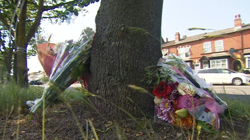 Floral tributes at the scene