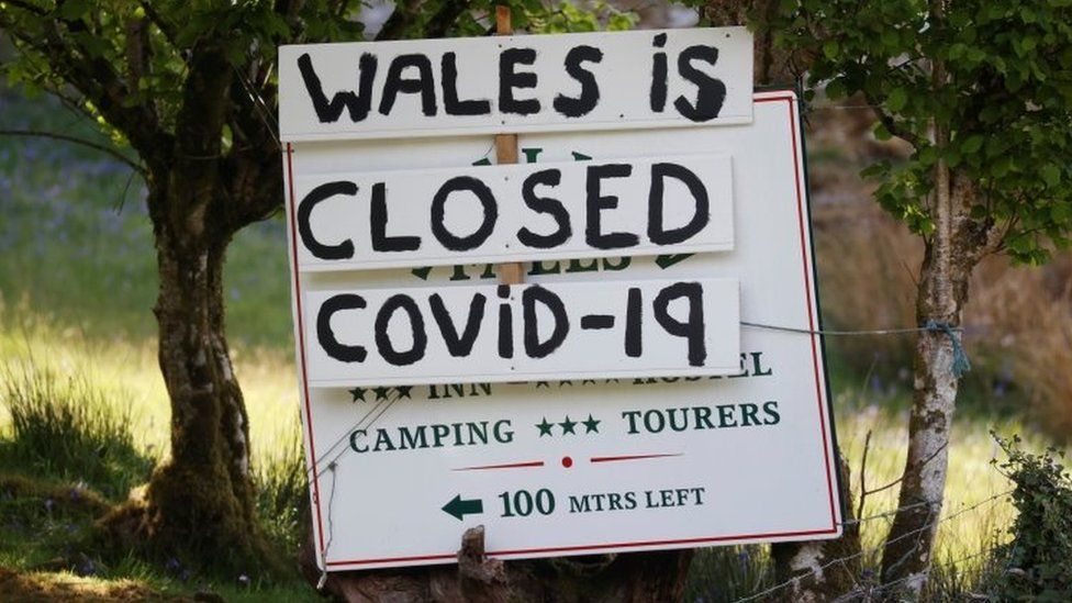 A banner outside a campsite near Betws-y-Coed,
