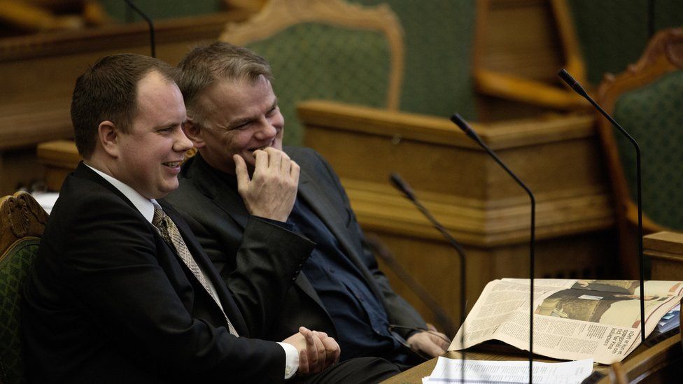 Martin Henriksen, left, and Christian Langballe from The Danish People's Party. 26 Jan 2016