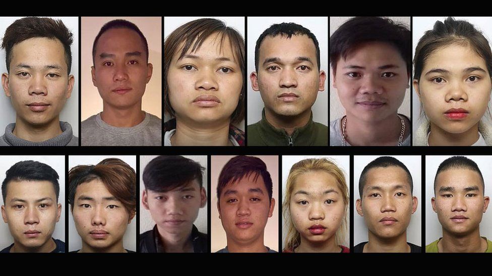 Police images of 13 Vietnamese immigrants who have disappeared