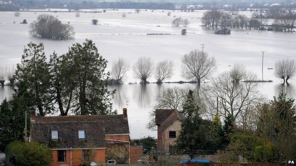 Flooded farmland near Burrowbridge