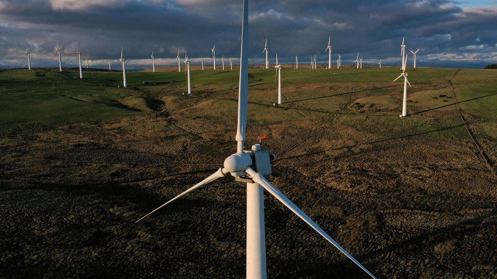 Ветряные турбины в поле в Великобритании