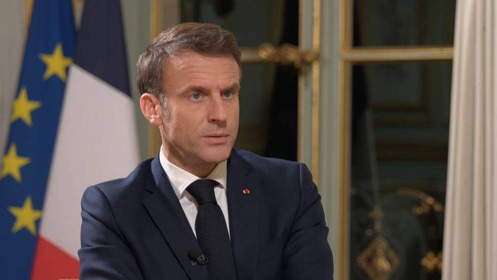 Macron speaks with the BBC at the Élysée Palace