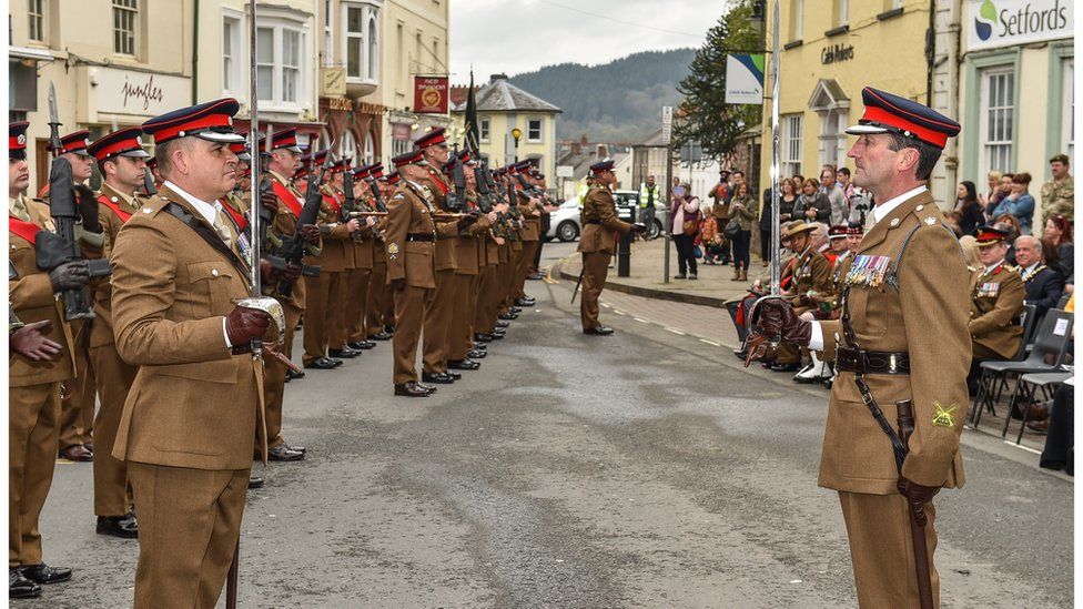 Soldiers mark Freedom of Brecon with celebration parade BBC News