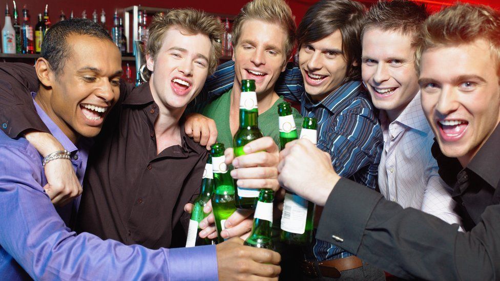 Young men drinking