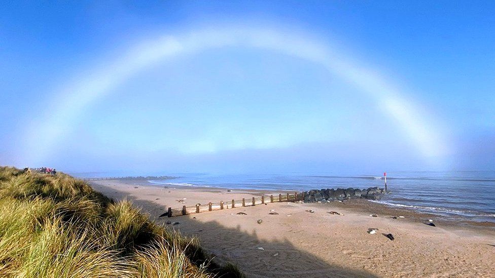 Fogbow over the coast at Horsey in Norfolk