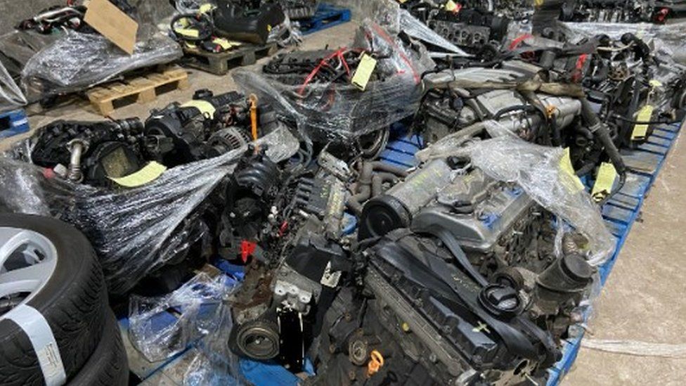 Car parts recovered by police