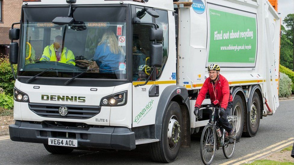 Bin lorries fitted with specialist cyclist technology in Edinburgh