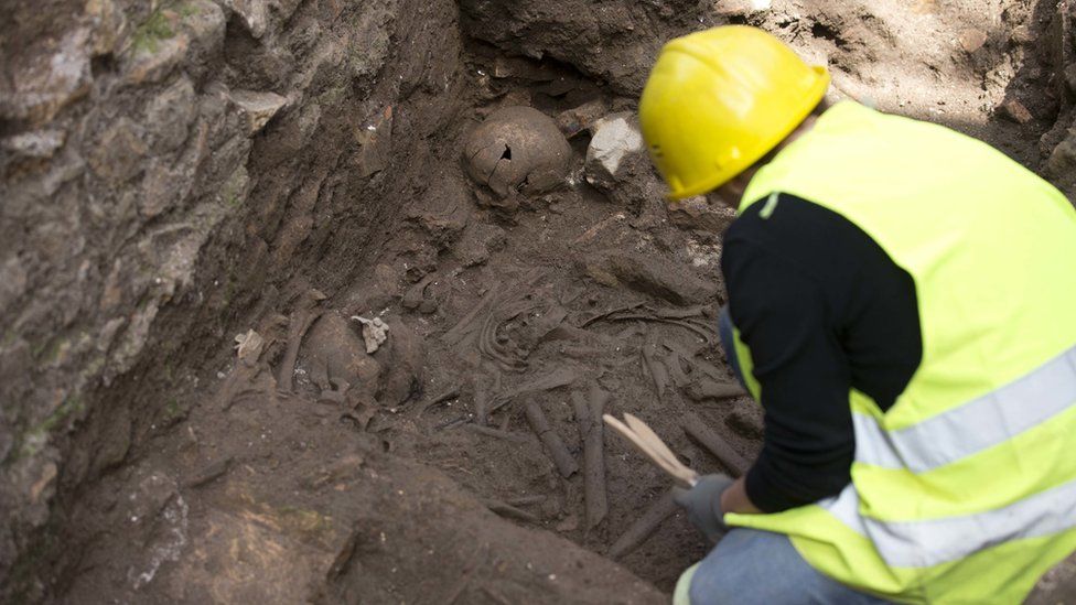 View of human bones at Amba Aradam site, 16 May 16