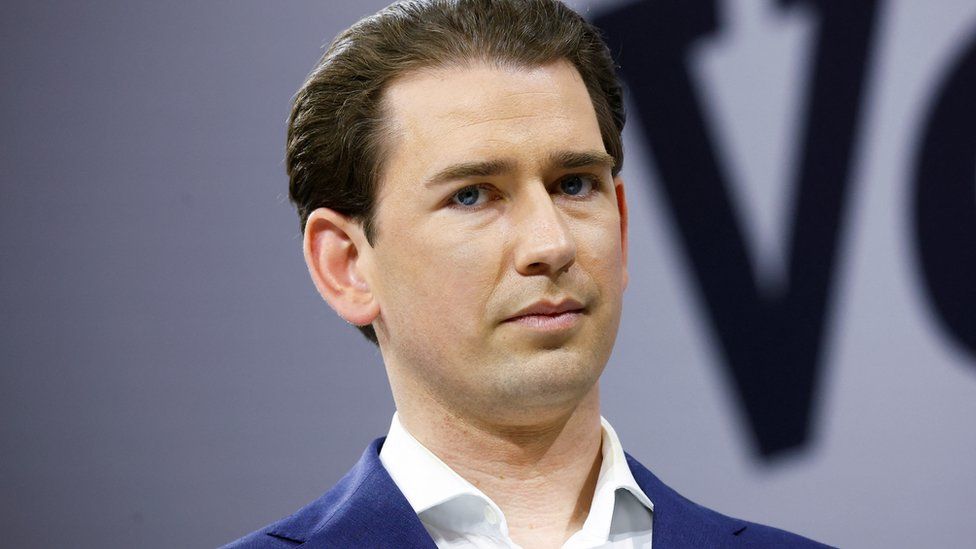 Former Austrian Chancellor Sebastian Kurz in a conference in Austria in May 14, 2022