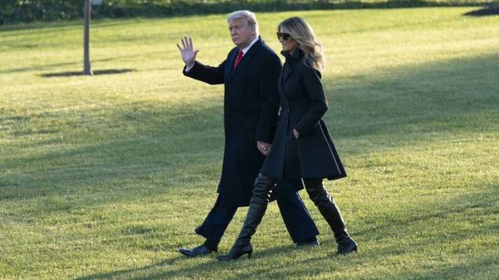 US President Donald Trump and First Lady Melania Trump prepare to fly from Washington DC to Florida. Photo: 23 December 2020