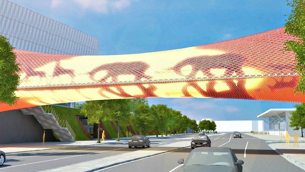 Digital bridge plan unveiled for Swansea city centre BBC News