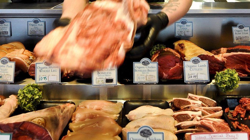 Stock image of a butcher's shop
