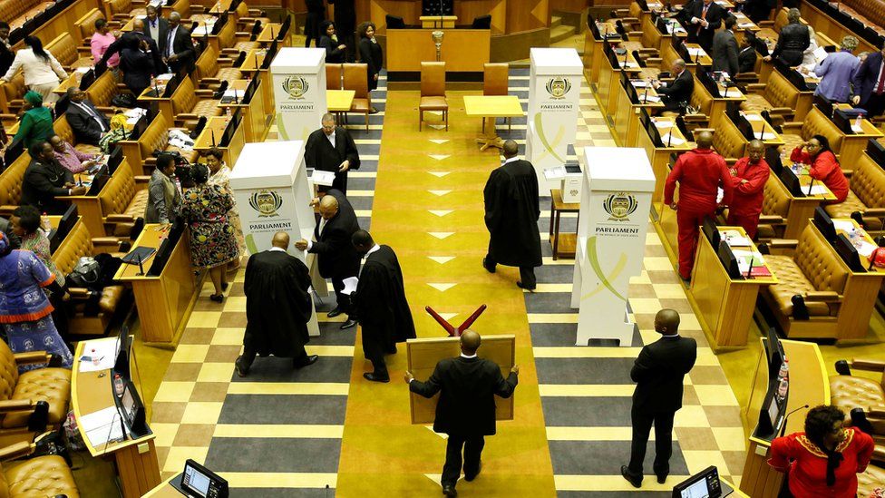 Four voting booths set up in South Africa parliament