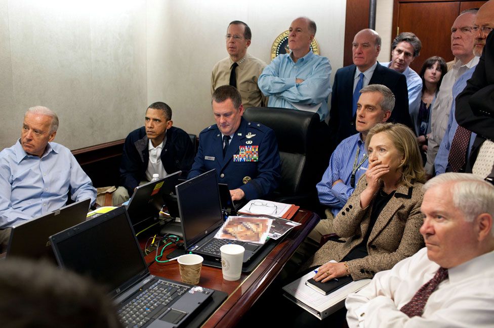 Obama and team in Situation Room