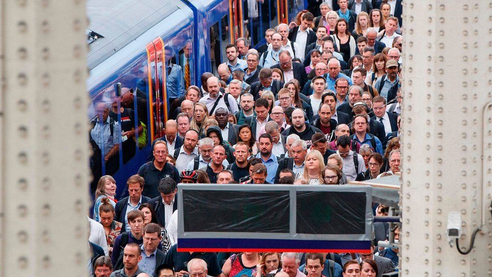 People on a platform at Waterloo