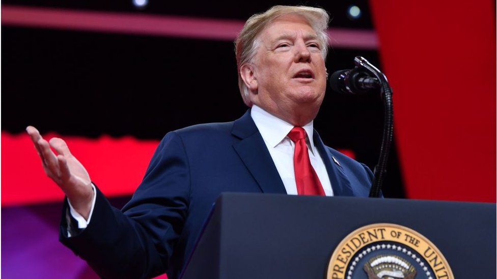 US President Donald Trump speaks during the annual Conservative Political Action Conference (CPAC) in National Harbor, Maryland, on March 2, 2019.