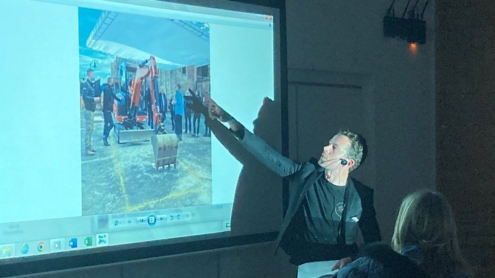 Dan Winch explaining how the dig for Richard was recreated for The Lost King