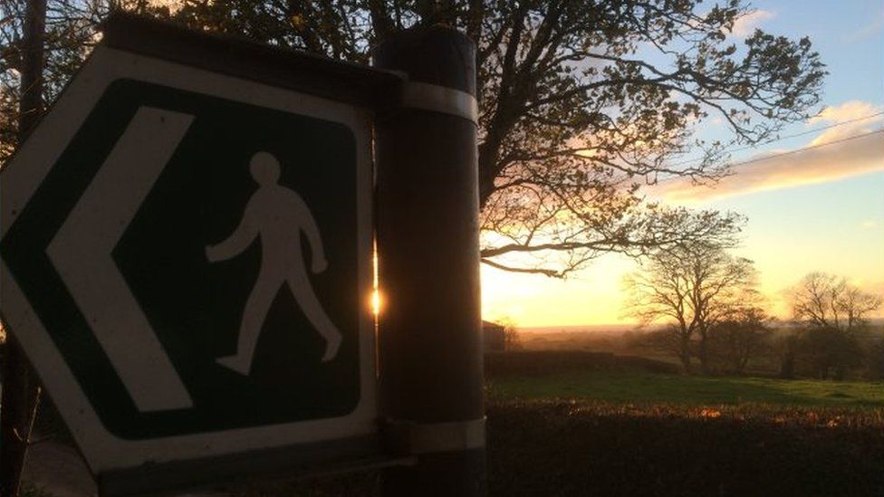 arwydd llwybr cyhoeddus