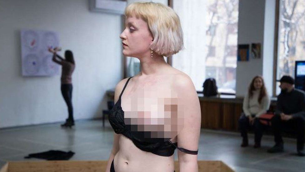 Nudist Girl Videos - Kyrgyz naked art performance sparks row - BBC News
