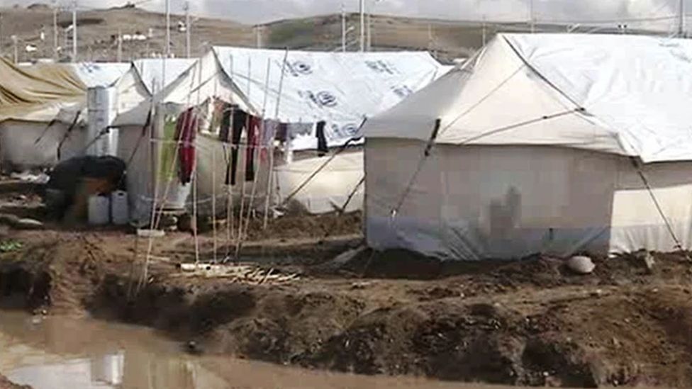 Khaled Muha's family tent in the Kawergosk camp