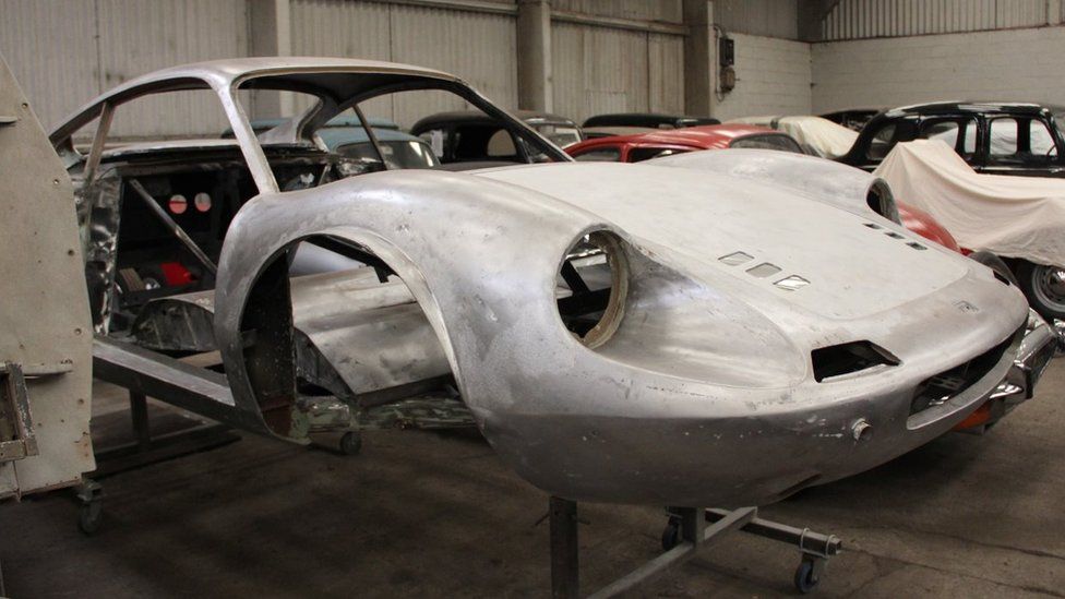 Ferrari Dino "Chairs and Flares" model in early stages of restoration