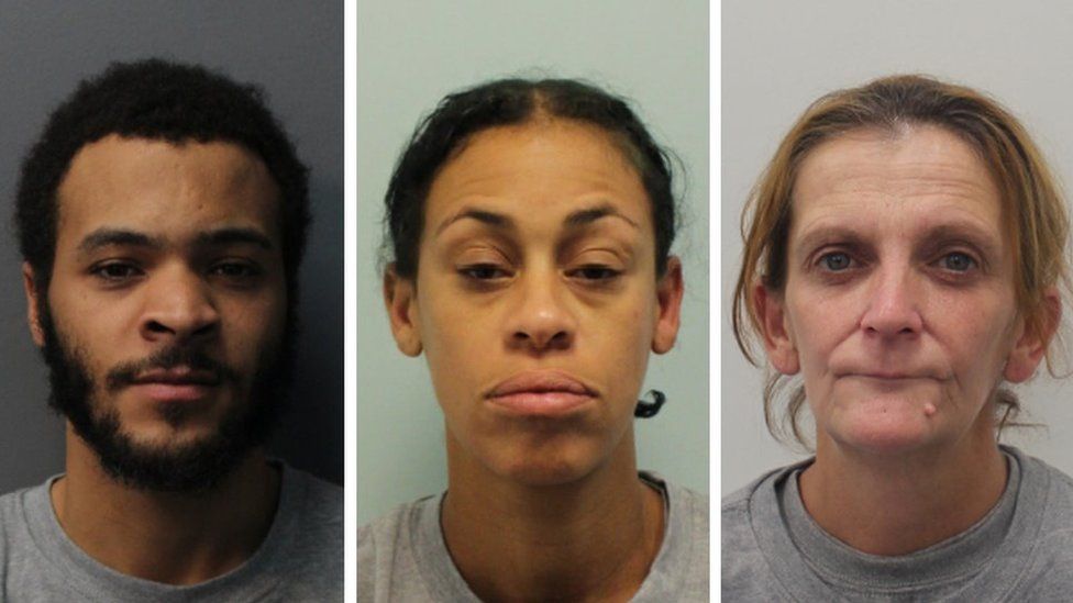 Custody images of Shaun Pendlebury, Ashana Studholme and Lisa Richardson