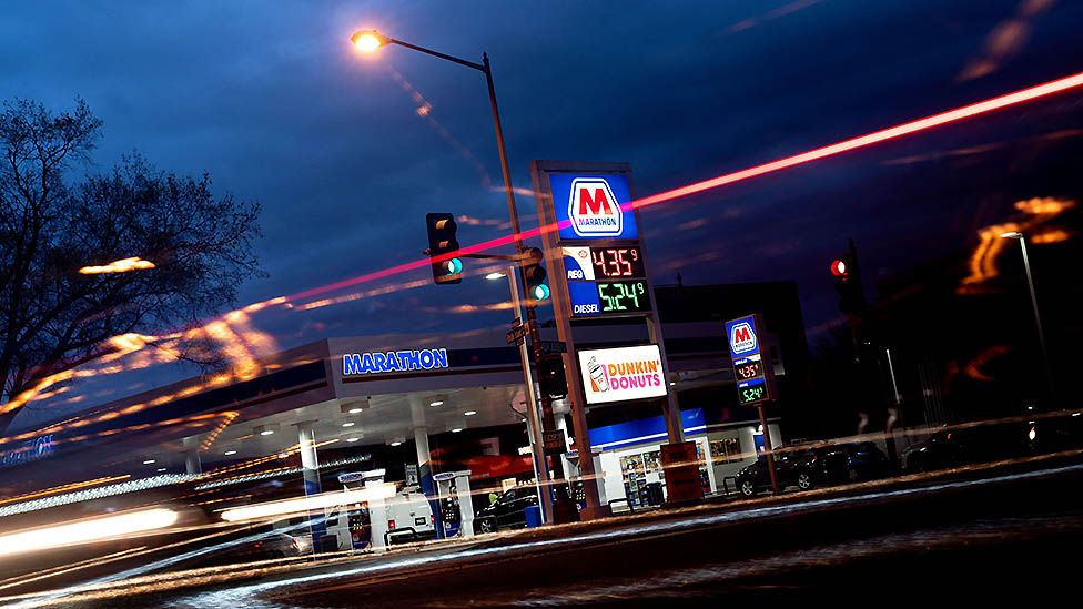 US petrol station