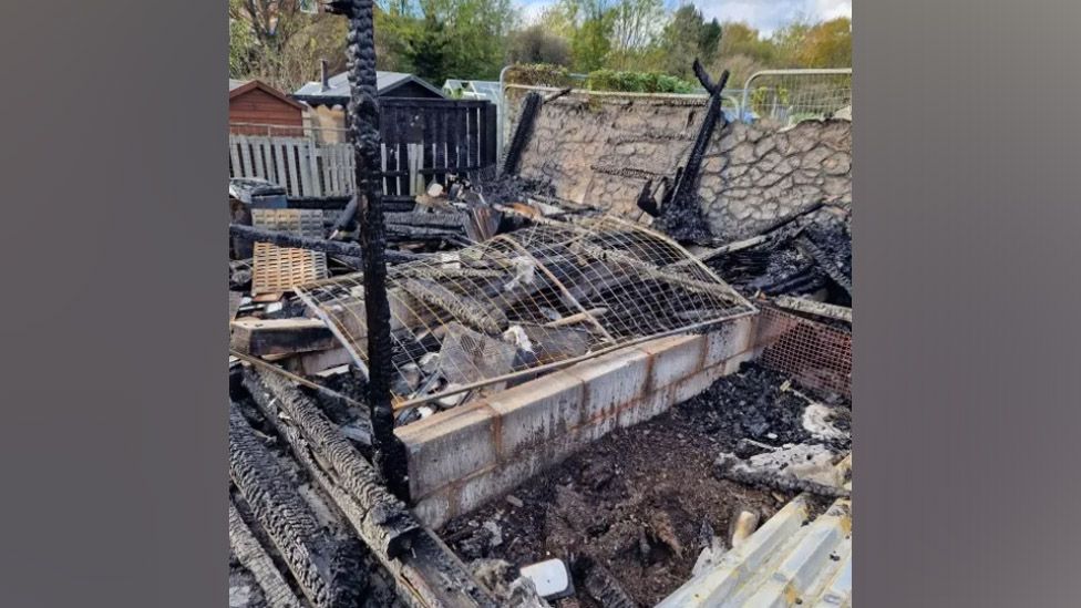 Allotment destroyed by blaze