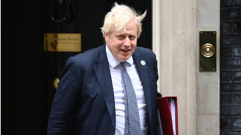 Boris Johnson leaving downing Street