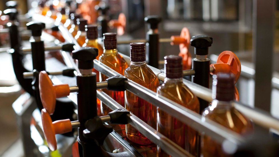 whisky bottling line