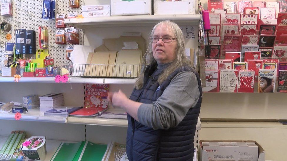 Tina Debenham in Elburton's Post Office