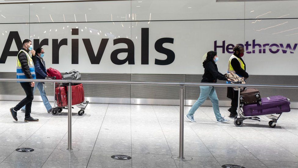 Passengers arrive at Heathrow