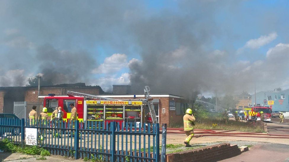 Large fire breaks out at Shoeburyness industrial estate BBC News