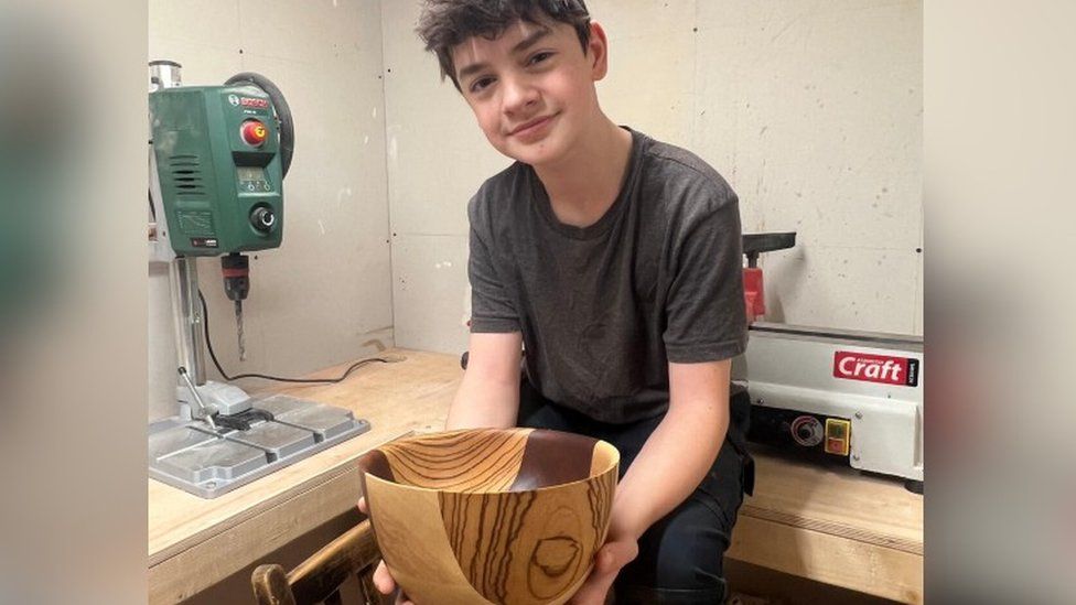 Gabriel with his 'Hope' bowl