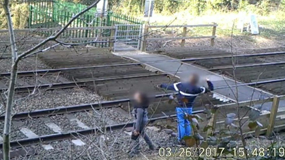Trespassers on railway line