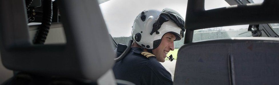 Prince William piloting an air ambulance