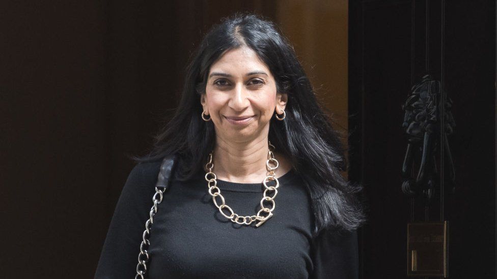 Secretary of State for the Home Department Suella Braverman leaves 10 Downing Street aft  attending the play   Cabinet gathering  successful  London, United Kingdom connected  May 16, 2023.