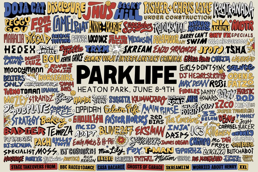 Parklife line-up poster