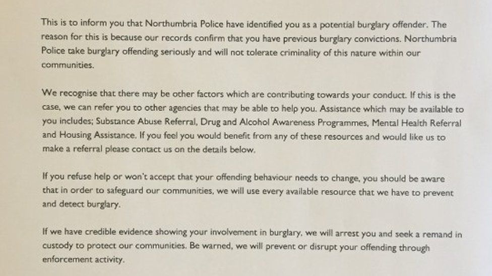 'Potential' burglars sent Christmas warning letters - BBC News