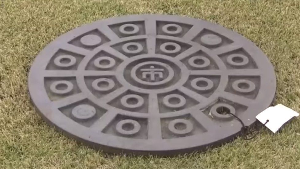 One of the Maebashi drain covers
