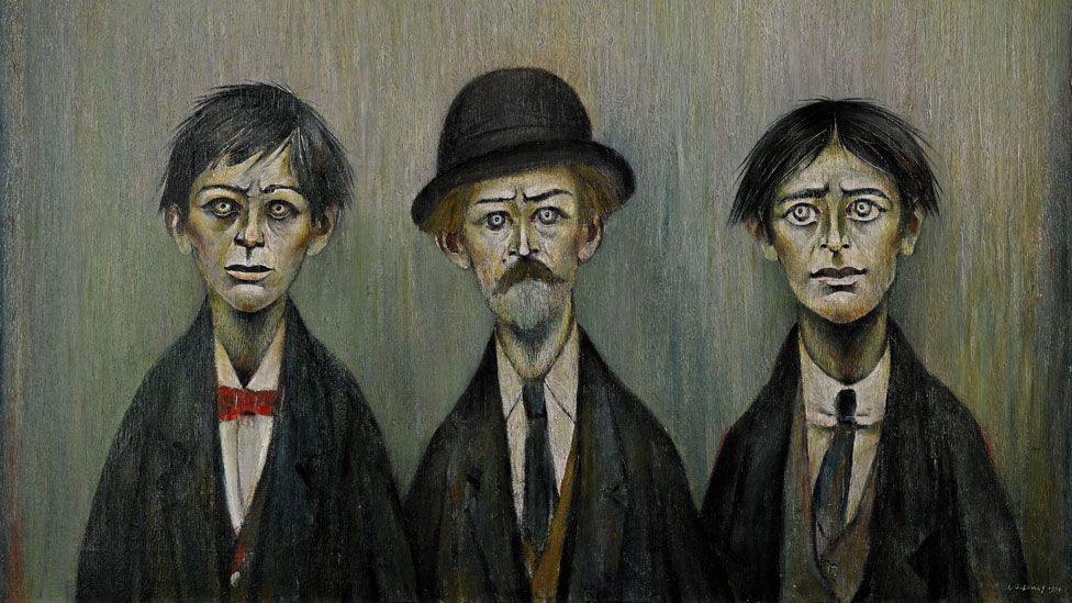 Father and Two Sons by LS Lowry