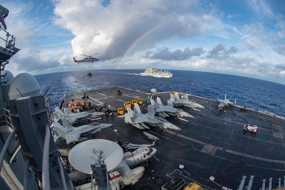 The USS Carl Vinson in the Pacific Ocean, 3 February