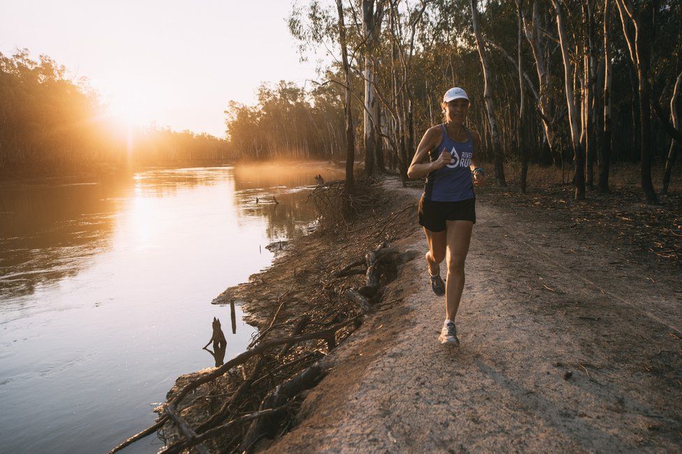 Mina Guli runs alongside the Murray River in Australia's Barmah National Park