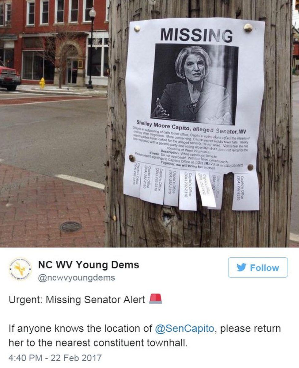 Missing poster for Shelley Moore Capito, West Virginia