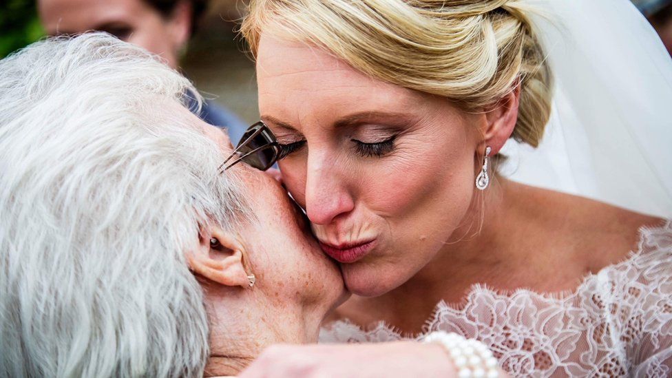 Rob Brice's wife and grandmother on his wedding day