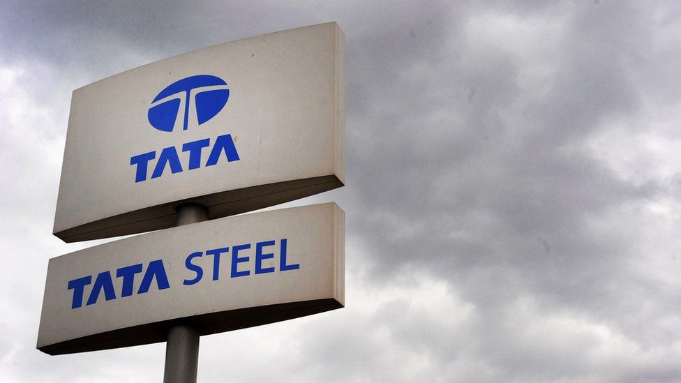 Tata Steel sign at Scunthorpe